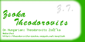 zsoka theodorovits business card